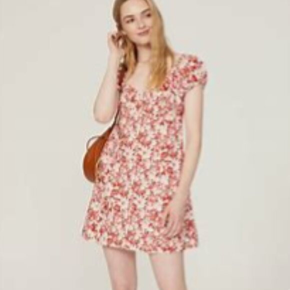 New Blu Pepper Pale Peach Short Sleeve Boho Dress S / M Scooped Neck Like Margie - Picture 11 of 11